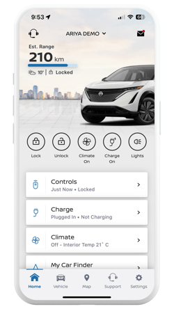 app MyNissan ARIYA